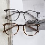  Gọng kính Nhựa dẻo ultem x Khung titan Vuông bầu Nam nữ Unisex SGNew 98257 
