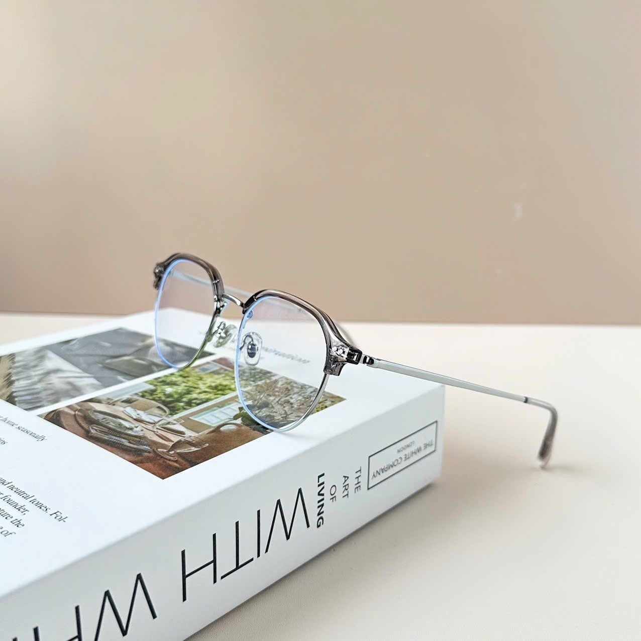  Gọng kính mí Kim loại x Viền nhựa dẻo Nam nữ Unisex SGNew 2664 Hàn Quốc 
