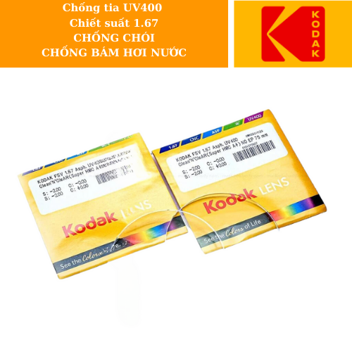  Tròng Kính Siêu Mỏng Chống Chói Kodak 1.67 Fsv Uv400 