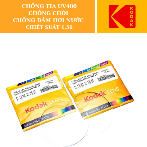  Tròng Kính Chống Chói Kodak Lens 1.56 Fsv Uv400 