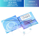  Tròng Kính Mỏng Ánh Sáng Xanh Chống Chói Ngày Và Đêm Elements Blue Uv Cut Night Ar 1.61 