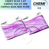  Tròng Kính Siêu Mỏng Chống Chói Chemi 1.67 U2 