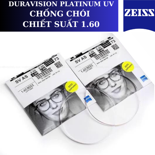  Tròng Kính Chống Chói Duravision® Platinum Zeiss 1.60 
