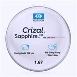  Tròng Kính Siêu Mỏng Chống Ánh Sáng Xanh Crizal Sapphire Hr Blue Uv Essilor 1.67 
