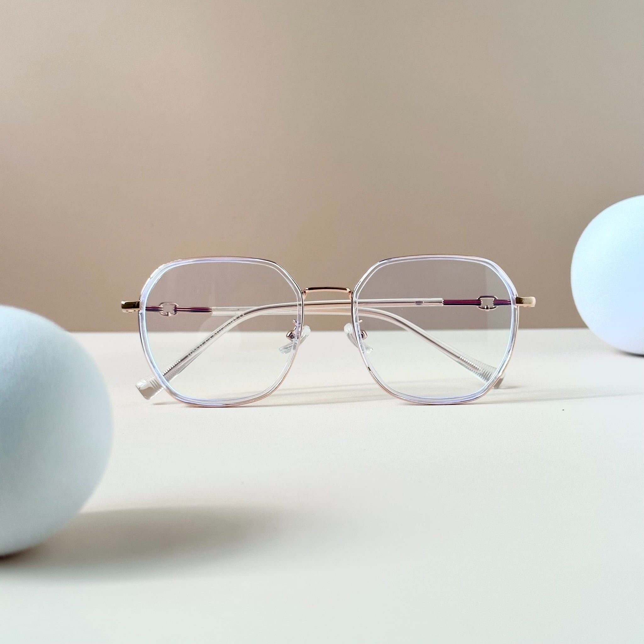  Gọng kính Kim loại x Viền nhựa dẻo Đa giác Nam nữ Unisex SGNew 5637 Hàn Quốc 