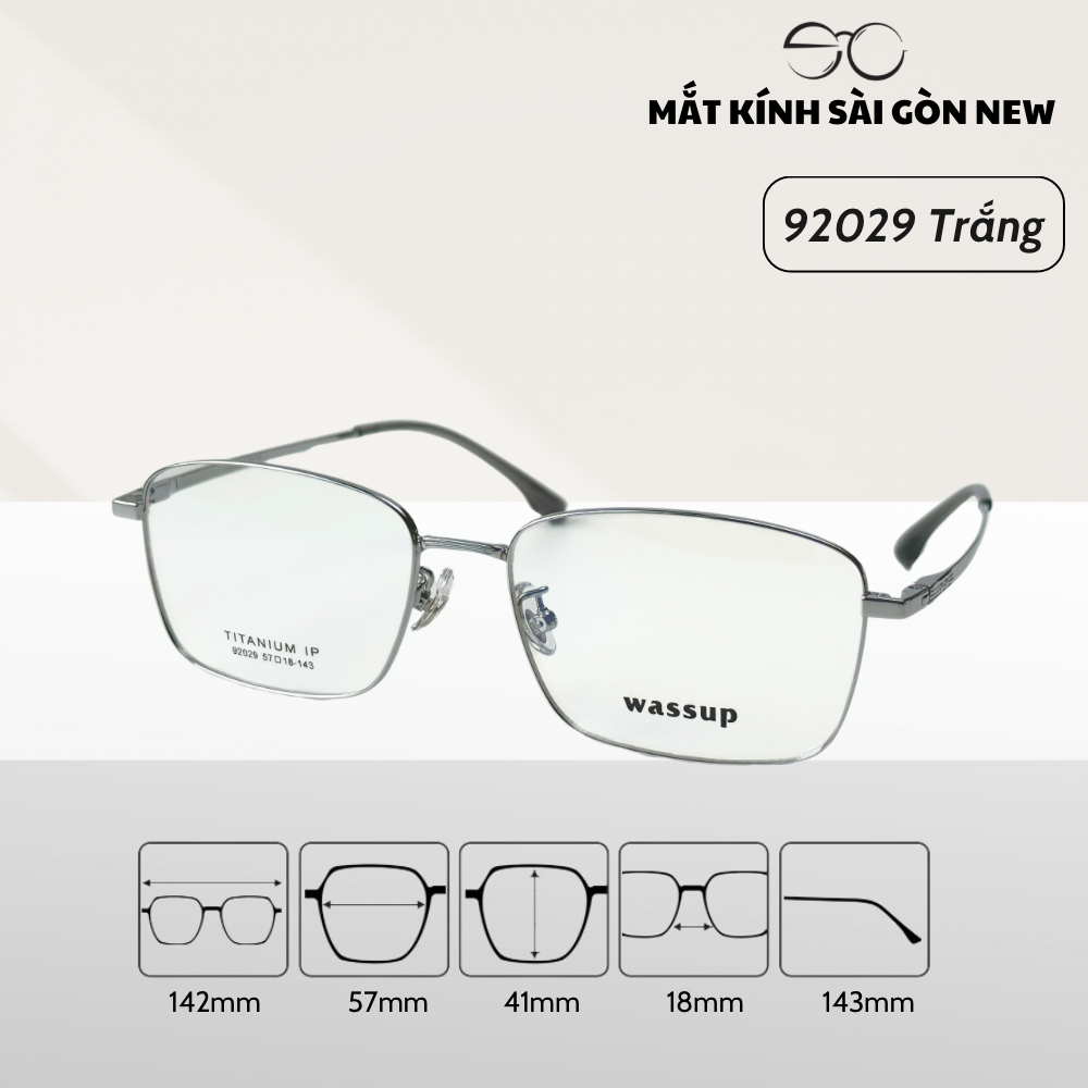  Gọng kính Titanium Vuông Viền mảnh Không rỉ sét Nam Nữ Unisex SGNew 92029 