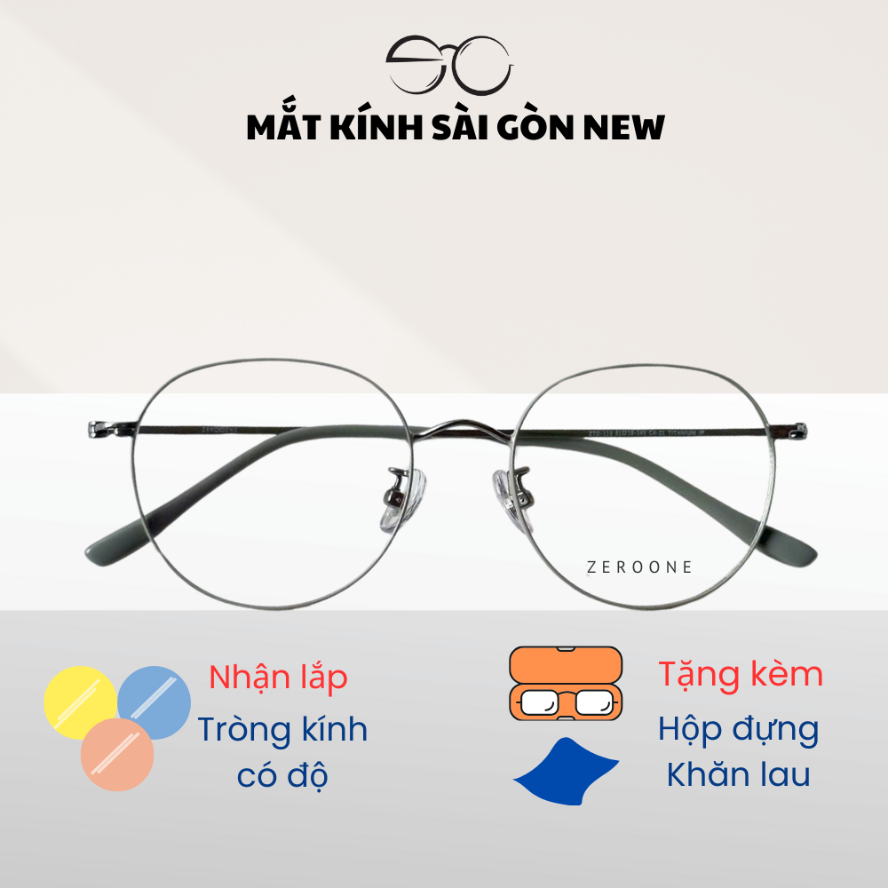  Gọng kính Titanium Tròn đa giác Viền mảnh Không rỉ sét Nam Nữ Unisex SGNew Zto113 