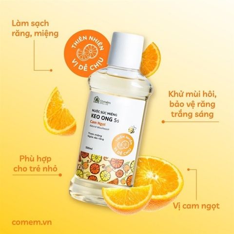  Nước súc miệng Keo Ong 5s Cam Ngọt Cỏ Mềm 