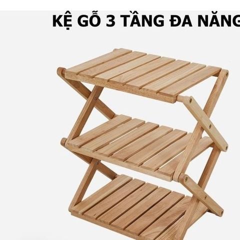  KỆ GỖ BA TẦNG ĐA NĂNG 