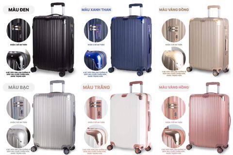  Vali du lịch Bamozo 8809 có kim loại bo góc thời trang 