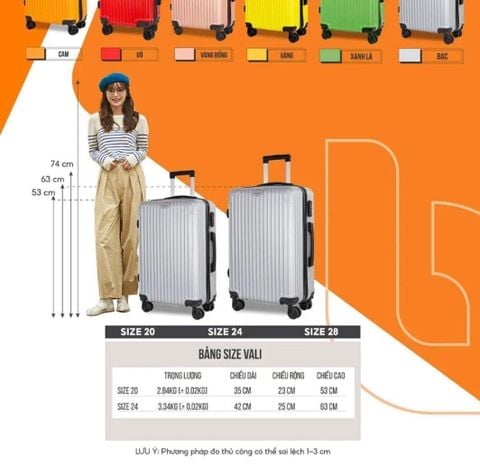  Vali du lịch Bamozo 8801 loại thường 