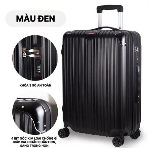  Vali du lịch Bamozo 8809 có kim loại bo góc thời trang 