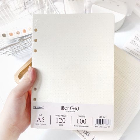  Ruột Sổ còng A5 caro/chấm Klong996 sản phẩm chính hãng 