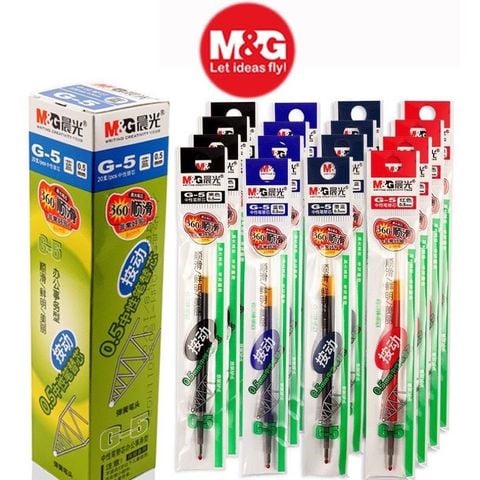  Ruột bút nước béo M&G G5 - Xanh/Đen/Đỏ (20 Cây/Hộp) 