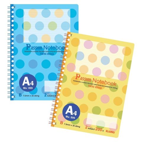  Vở Sổ lò xo A4 kép 200 trang Klong 899 sản phẩm chính hãng (Giao màu ngẫu nhiên ạ) 
