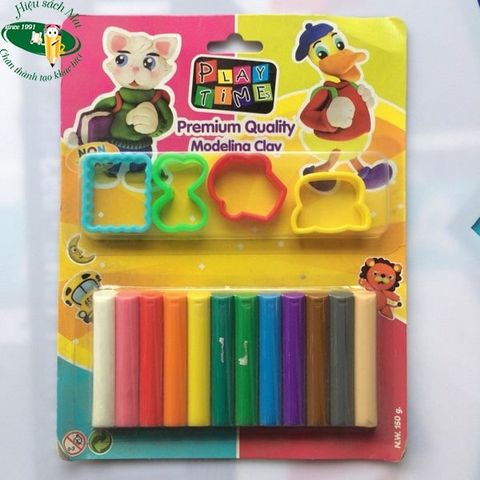  đất nặn 4 khuôn 12 màu 150g Playtime 002-4SM12150  sản phẩm chính hãng 