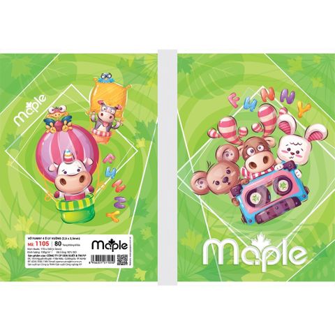  Vở ôly ĐL100gsm Maple 80 trang Funny  sản phẩm chính hãng (Giao màu ngẫu nhiên) 