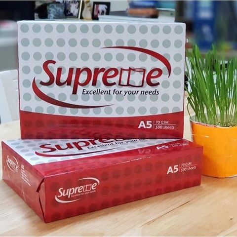  Giấy Thái đỏ Supreme - A4 ĐL70/80gsm (5 reams/thùng) (5/300) (Ream) 