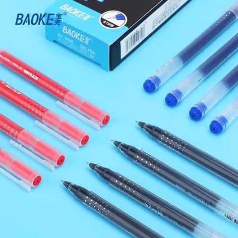  Bút gel mở nắp ngòi 0.5mm Baoke PC5158 3 màu đen/xanh biển/đỏ sản phẩm chính hãng 