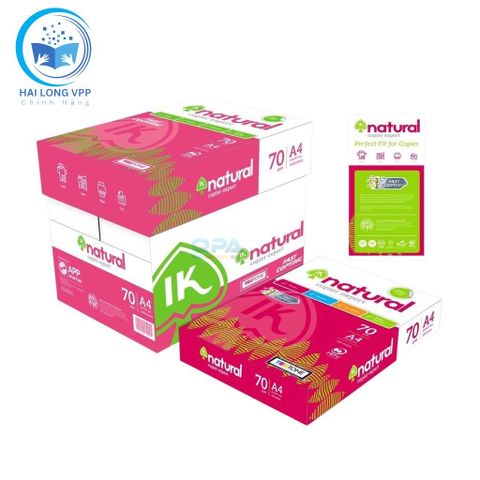  RAM Giấy IK Natural - A4 ĐL70gsm (5 reams/thùng) (Hàng chính hãng) (Ram) 