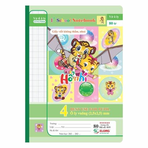  Quyển Vở 4 ly 80 trang ĐL 80 Klong019 sản phẩm chính hãng ( Giao màu ngẫu nhiên ạ) 