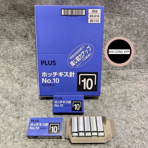 Dập ghim Plus số 10 dạng vỉ, tặng kèm 2 hộp ghim bấm số 10 hàng chính hãng (Giao màu ngẫu nhiên ạ) 