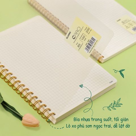  Vở caro lò xo kép B5 200 trang KLONG 585 sản phẩm chính hãng ( Giao ngẫu nhiên màu ) 