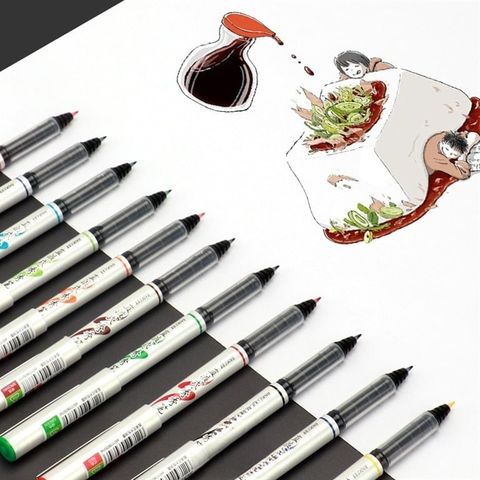  Bút viết thư pháp hán tự, calligraphy, kanji size tiểu - 12 MÀU - Baoke S46 sản phẩm chính hãng 