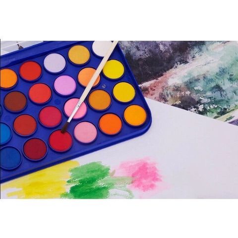  Khay màu vẽ nước dạng nén khô kèm cọ vẽ RUI No.65012 màu - 16 màu - 28 màu - 36 màu sản phẩm chính hãng 