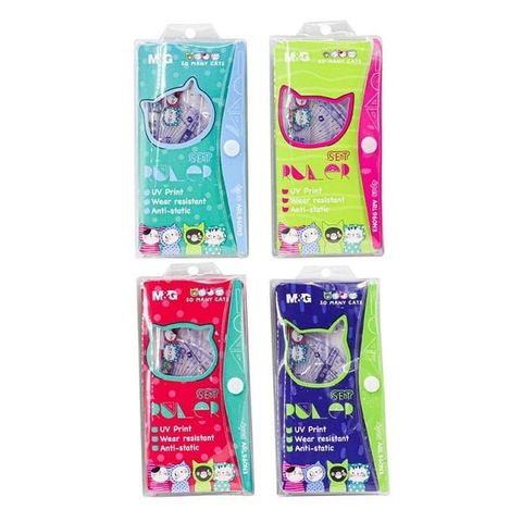  Thước bộ eke (4sp) 15cm So Many Cat ARL960N3 sản phẩm chính hãng(Giao màu ngẫu nhiên ạ) (Bộ) 