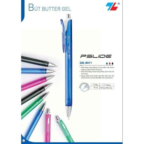  Bút Gel Thiên Long Gel-B01màu mực xanh/ đen sản phẩm chính hãng 