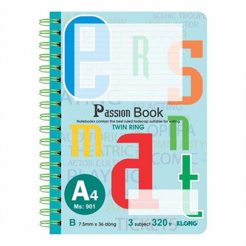  Vở Sổ lò xo kép bìa nhựa Passion 320 trang A4 ĐL 70 sản phẩm chính hãng (giao màu ngẫu nhiên) 