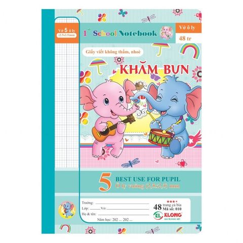  Quyển Vở 4 ô ly 48 trang ĐL 70 Klong010  sản phẩm chính hãng (Giao màu ngẫu nhiên ạ) 
