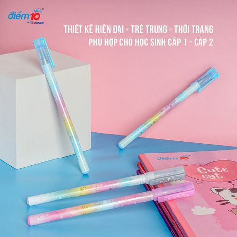  Bút gel 0.5mm Thiên Long Điểm 10 TPGEL039 mực xanh/đen/tím sản phẩm chính hãng 