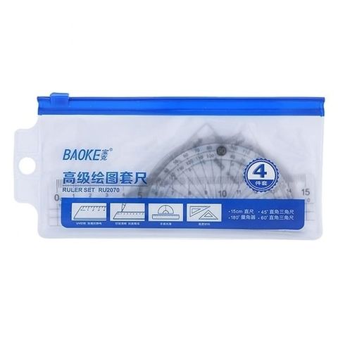  Bộ thước kẻ eke 4 chi tiết Baoke RU2070 và RU207sản phẩm chính hãng 