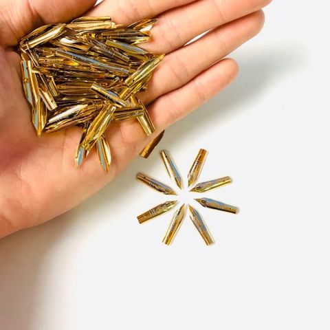  Ngòi Bút Máy Thay Thế- Ngòi Hoa Vàng Êm Trơn, Thanh Đậm sản phẩm chính hãng 