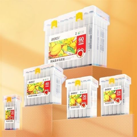  Hộp Bút Dạ màu Marker 2 đầu ngòi 1mm và 6mm Baoke MP2933 - 12/24/36/48/60 màu sản phẩm chính hãng 