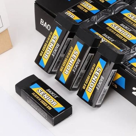  Gôm Tẩy 2B Baoke, màu đen siêu sạch, êm không rách giấy E614 sản phẩm chính hãng 