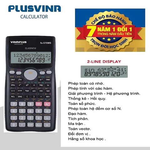  Máy tính khoa học VINAPLUS - FX-570MS sản phẩm chính hãng 