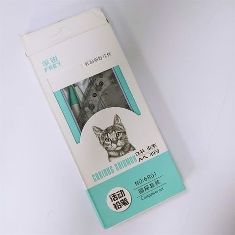  Bộ thước kẻ compa 7 chi tiết Hộp thiếc Frey Baoke NO680và 6802 sản phẩm chính hãng 