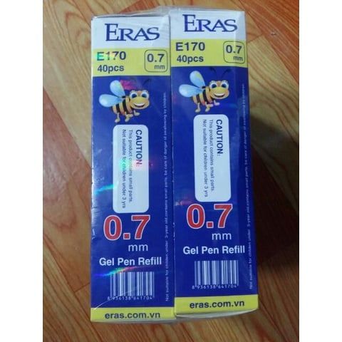  Ruột bút ký Gel 0.7mm Eras E170 Xanh/Đen sản phẩm chính hãng 