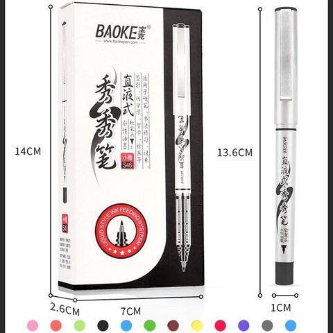  Bút viết thư pháp hán tự, calligraphy, kanji size tiểu - 12 MÀU - Baoke S46 sản phẩm chính hãng 