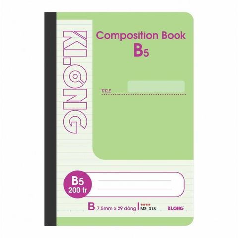  Vở Sổ may B5 200 trang Klong318 (60Q/ thùng) sản phẩm chính hãng (Giao màu ngẫu nhiên ạ) 