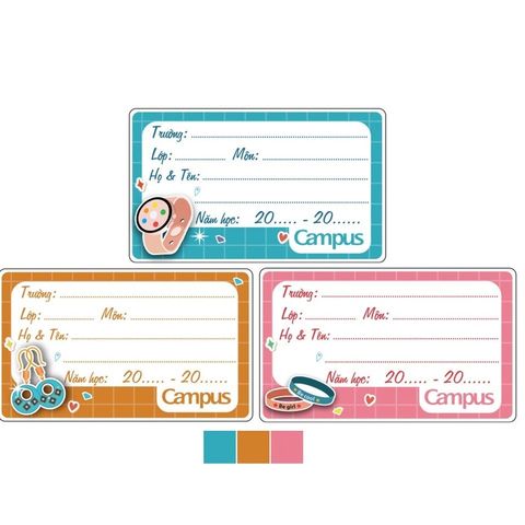  Tập Nhãn vở Campus các loại 12/15/18 chiếc/tập  sản phẩm chính hãng 