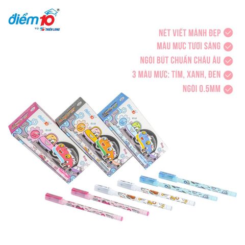  Bút gel 0.5mm Thiên Long Điểm 10 TPGEL038 mực đen/ xanh biển/ tím sản phẩm chính hãng 