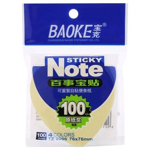  Giấy nhớ 4 màu Baoke BKTZ200 nhiều kích thước hình dáng sản phẩm chính hãng 