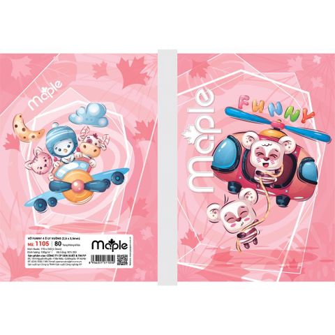  Vở ôly ĐL100gsm Maple 80 trang Funny  sản phẩm chính hãng (Giao màu ngẫu nhiên) 
