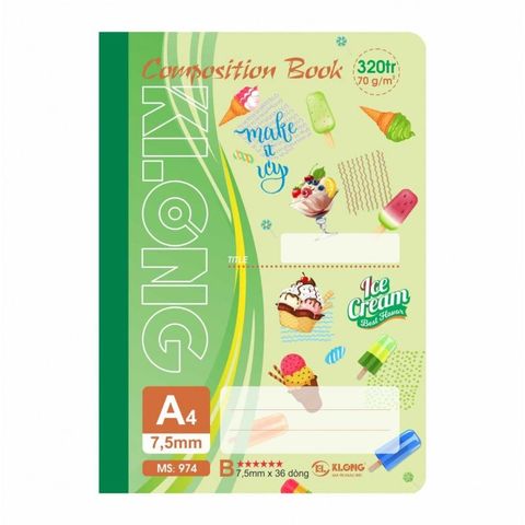  Vở Sổ may A4 kẻ lề 320 trang ĐL 70 Klong974 (30Q/ thùng) sản phẩm chính hãng (Giao màu ngẫu nhiên ạ) 