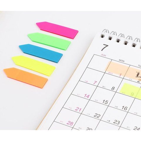  Giấy nhớ note phân trang nhựa mũi tên Baoke, 45mm x 12mm, 5 màu,100 tờ/tập, TZ5007 sản phẩm chính hãng 