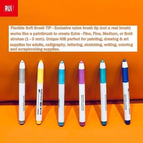  Hộp bút dạ quang marker Acrylic Rui No.6705 12/24 màu sản phẩm chính hãng 